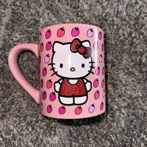Hello Kitty Strawberry Glitter Ceramic Mug